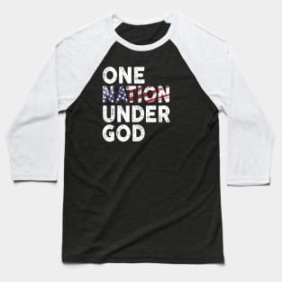 One Nation Under God USA Flag Baseball T-Shirt
